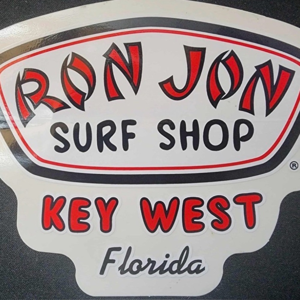 Ron Jon Key West Sticker with Red and Black Text